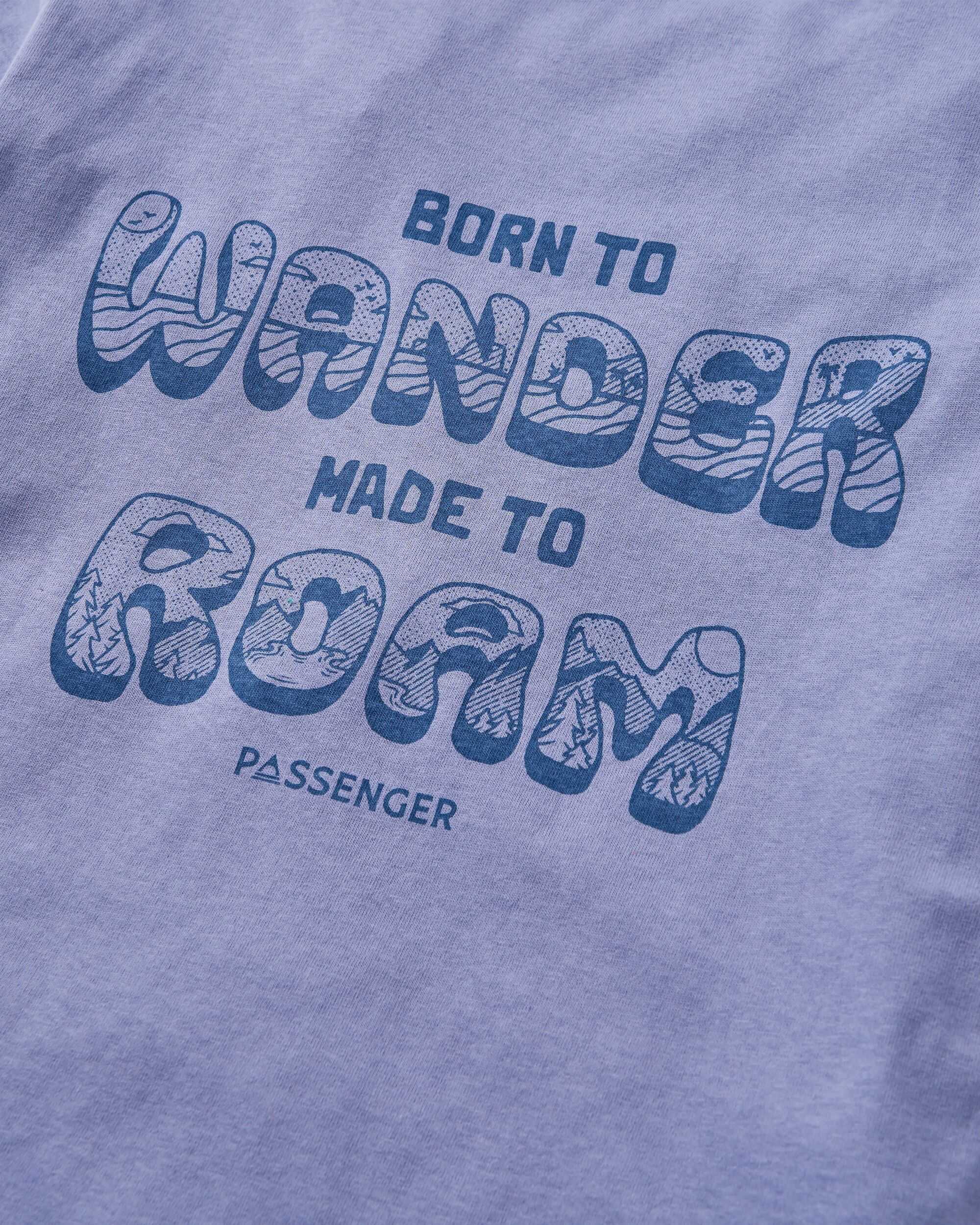 Woodcut Recycled Cotton T-Shirt - Retro Purple - Flatlay