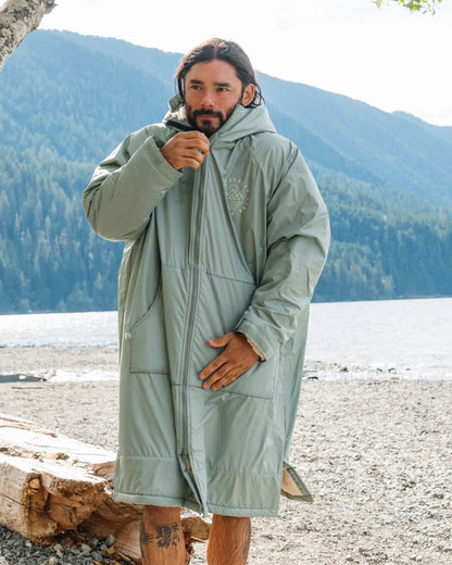 Escapism Recycled Sherpa Lined Changing Robe - Pistachio - Lifestyle - Male