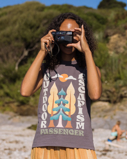 Tall Pines Recycled Cotton Vest - Charcoal - Lifestyle