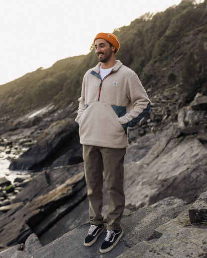 Muse Recycled Polar-Lined Sherpa Fleece - Pebble Grey - Lifestyle