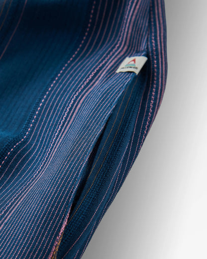 Soleis Woven Maxi Dress - Dark Denim Multi Stripe - Flatlay