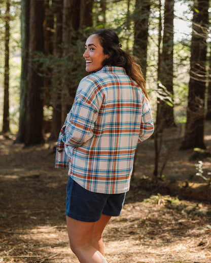 Flint Organic Cotton Overshirt - Vintage White Check - Lifestyle