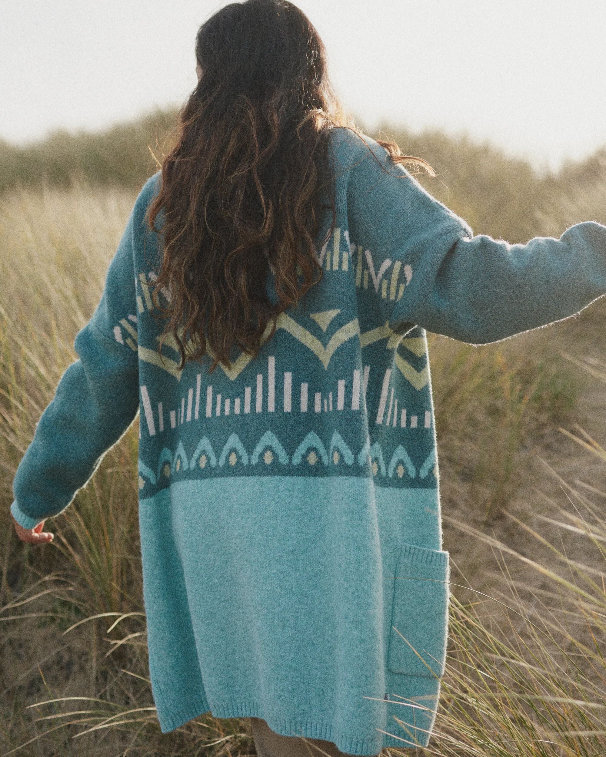 Nettle Recycled Knitted Cardigan - Arctic - Lifestyle