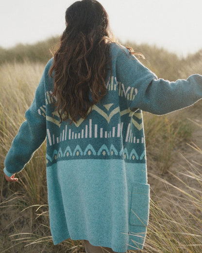 Nettle Recycled Knitted Cardigan - Arctic - Lifestyle