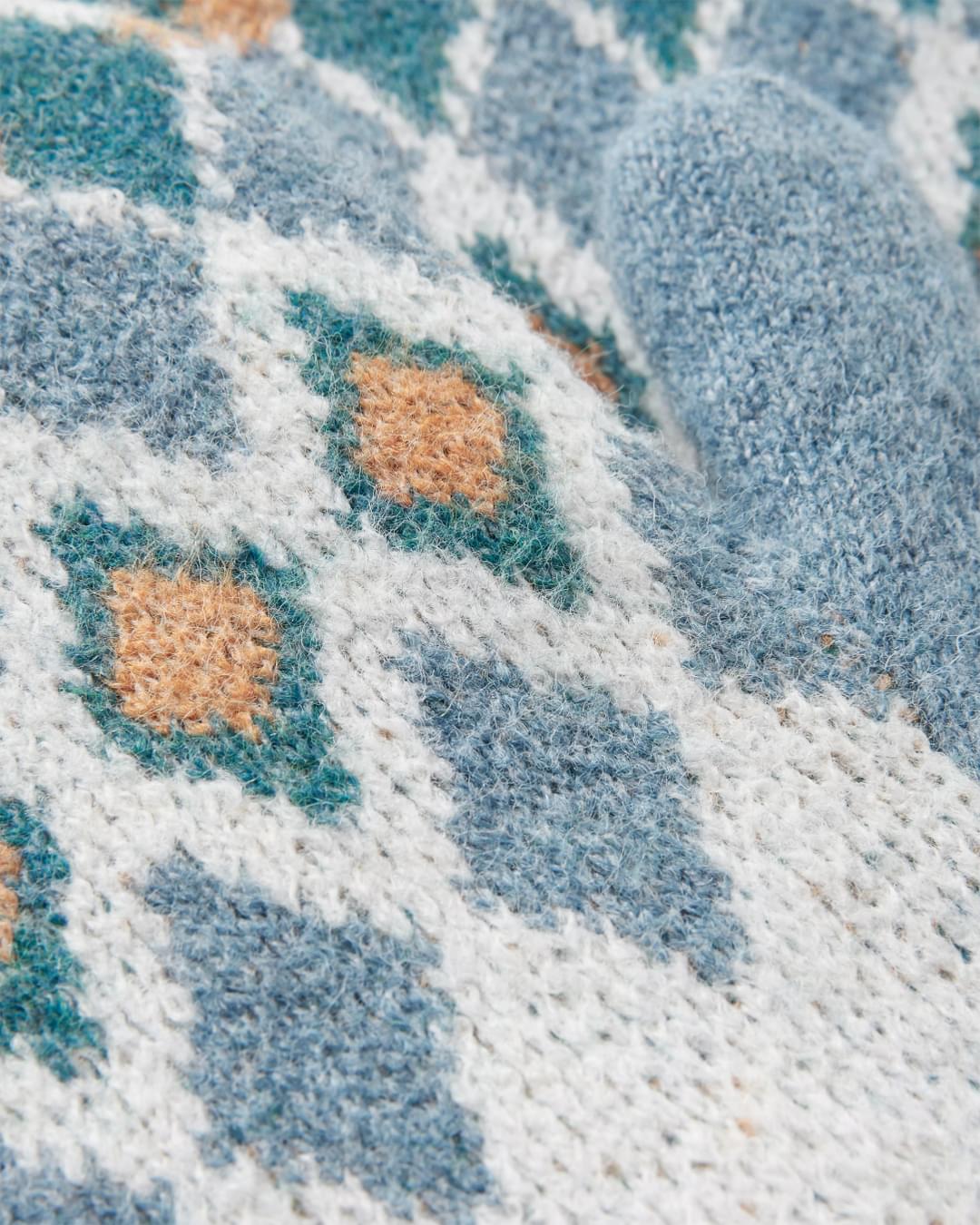 Wave Recycled Fleece Lined Mittens - Vintage White - Flatlay