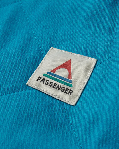 Sefton Recycled Deep-Pile Sherpa Full Zip Fleece - Vista Patchwork Aqua - Flatlay