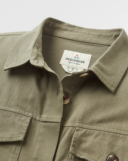 Stella Organic Cotton LS Shirt - Dusty Olive - Flatlay