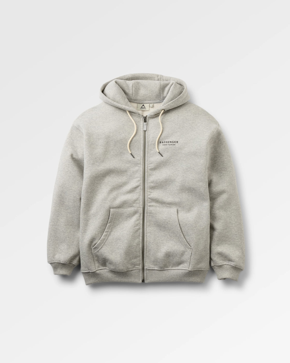 Slower Rhythms Women's Full Zip Hoodie - Grey Marl - Flatlay