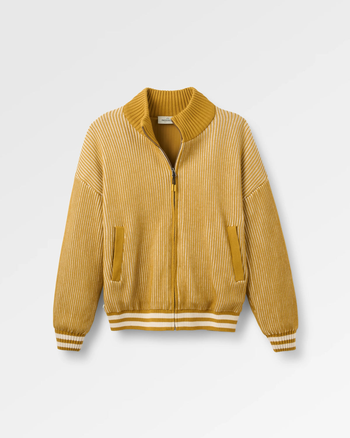 Squall Windproof Full-Zip Knitted Jumper - Dusty Ochre - Flatlay