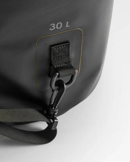 Tide 30L Recycled Dry Bag  - Black - Flatlay