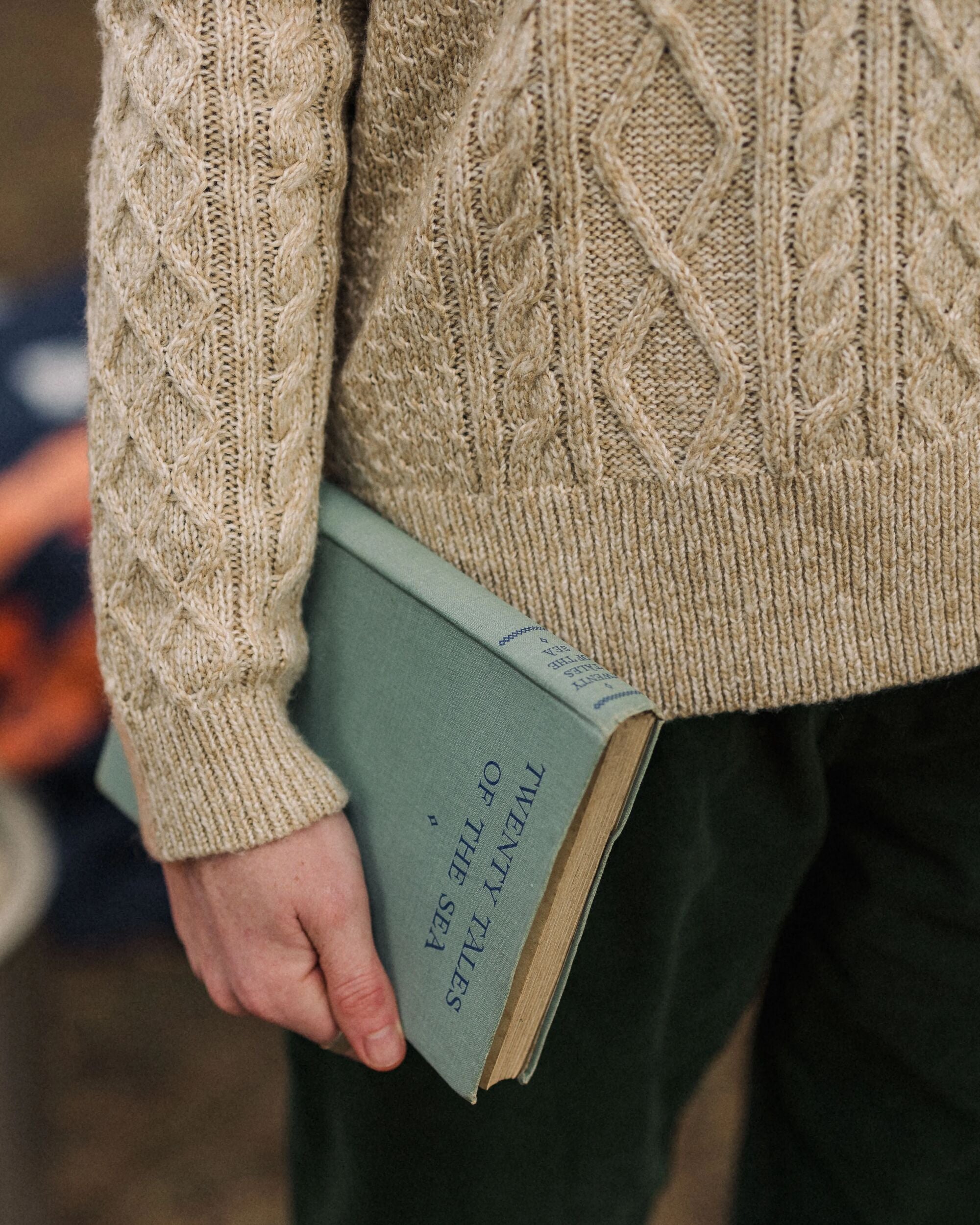 Juniper Recycled Knitted Jumper - Biscuit - Lifestyle