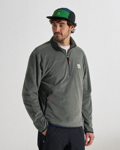 Switchback Recycled Micro Polartec® Fleece - Grey Marl 2 - Studio Model