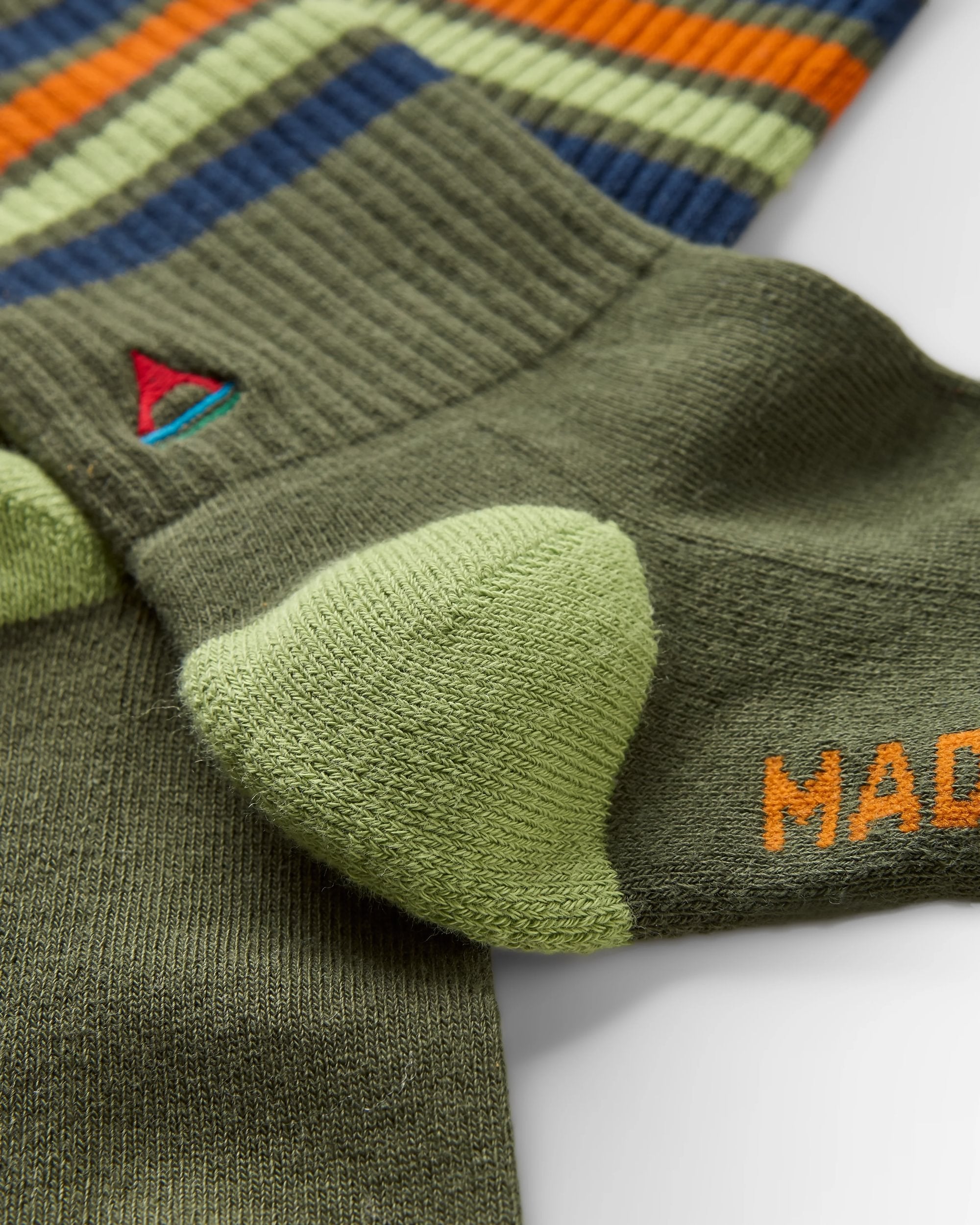 Organic Midweight Crew Socks - Khaki - Flatlay
