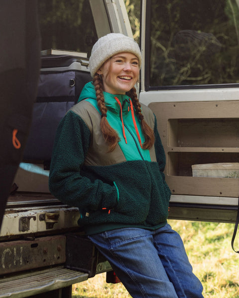 Joy Full Zip Hooded Sherpa Fleece Greenlake/Rain Forest – Passenger
