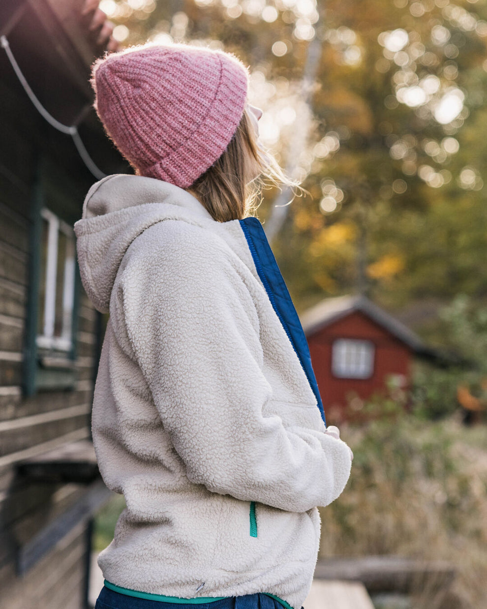 Quarter Zip Fleece Sherpa in Oatmeal & Island Reef by Live Oak