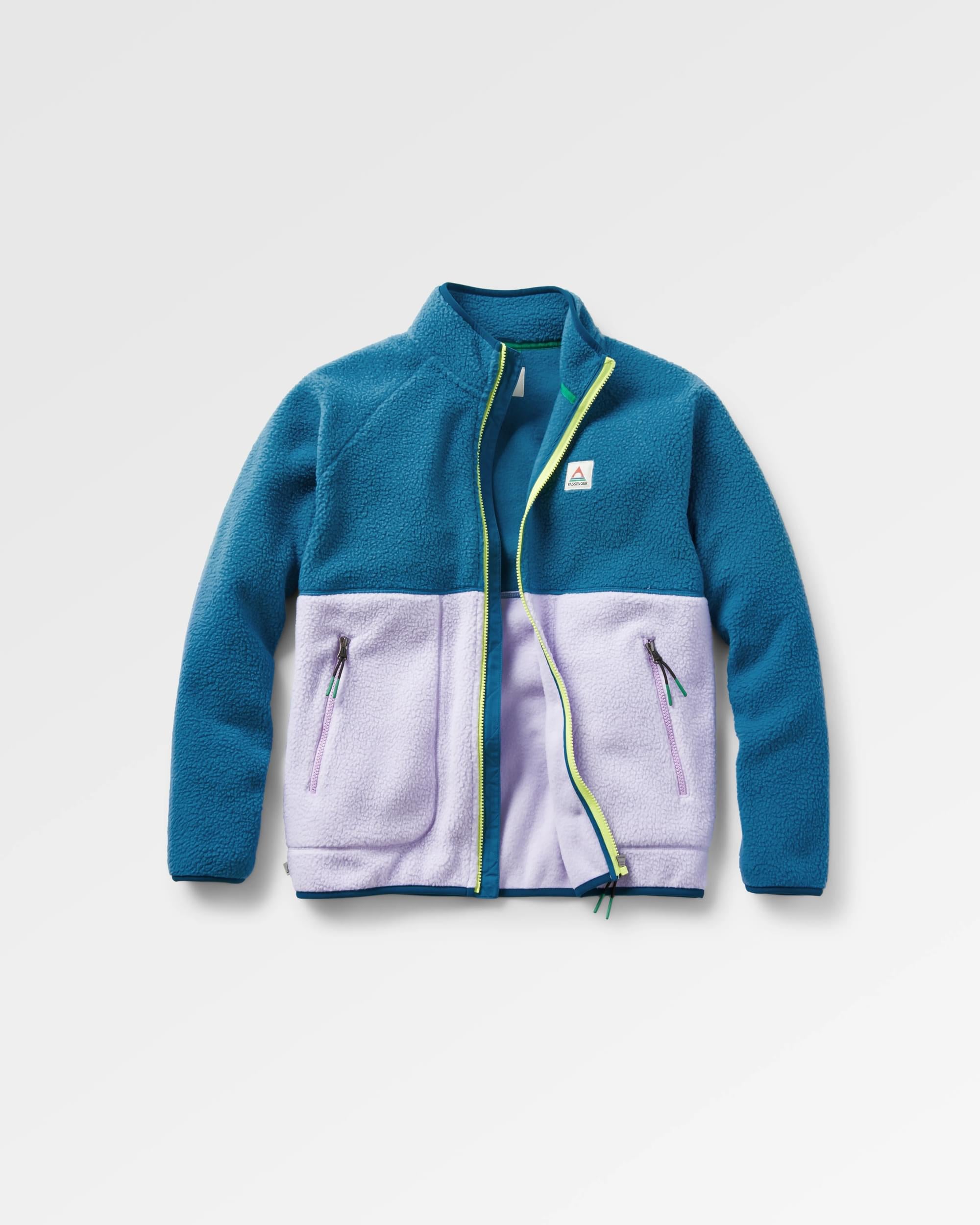 Fairbanks Full Zip Recycled Sherpa Fleece - Lilac Mist - Flatlay