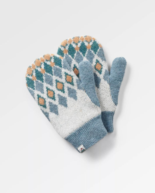 Wave Recycled Fleece Lined Mittens - Vintage White