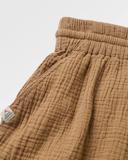 Waveney Cotton Short - Caramel Brown - Flatlay