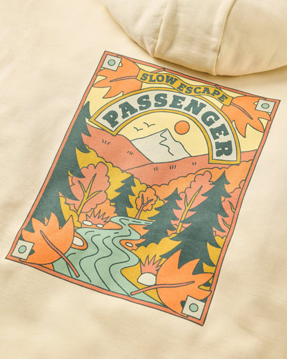 Rambling Recycled Cotton Hoodie - Birch - Flatlay