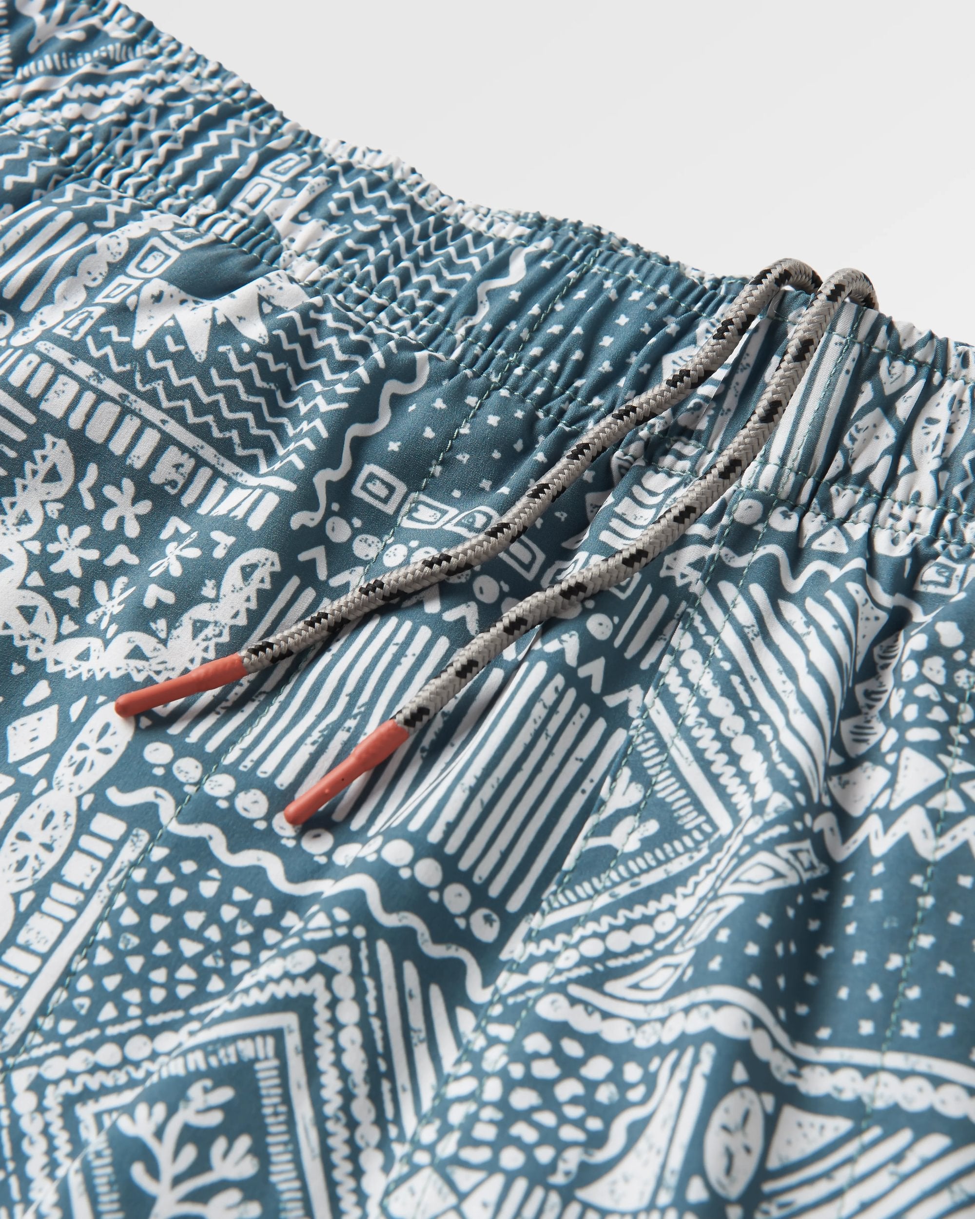 Porto Recycled All Purpose Swim Short - Vintage Patchwork Dark Forest - Flatlay