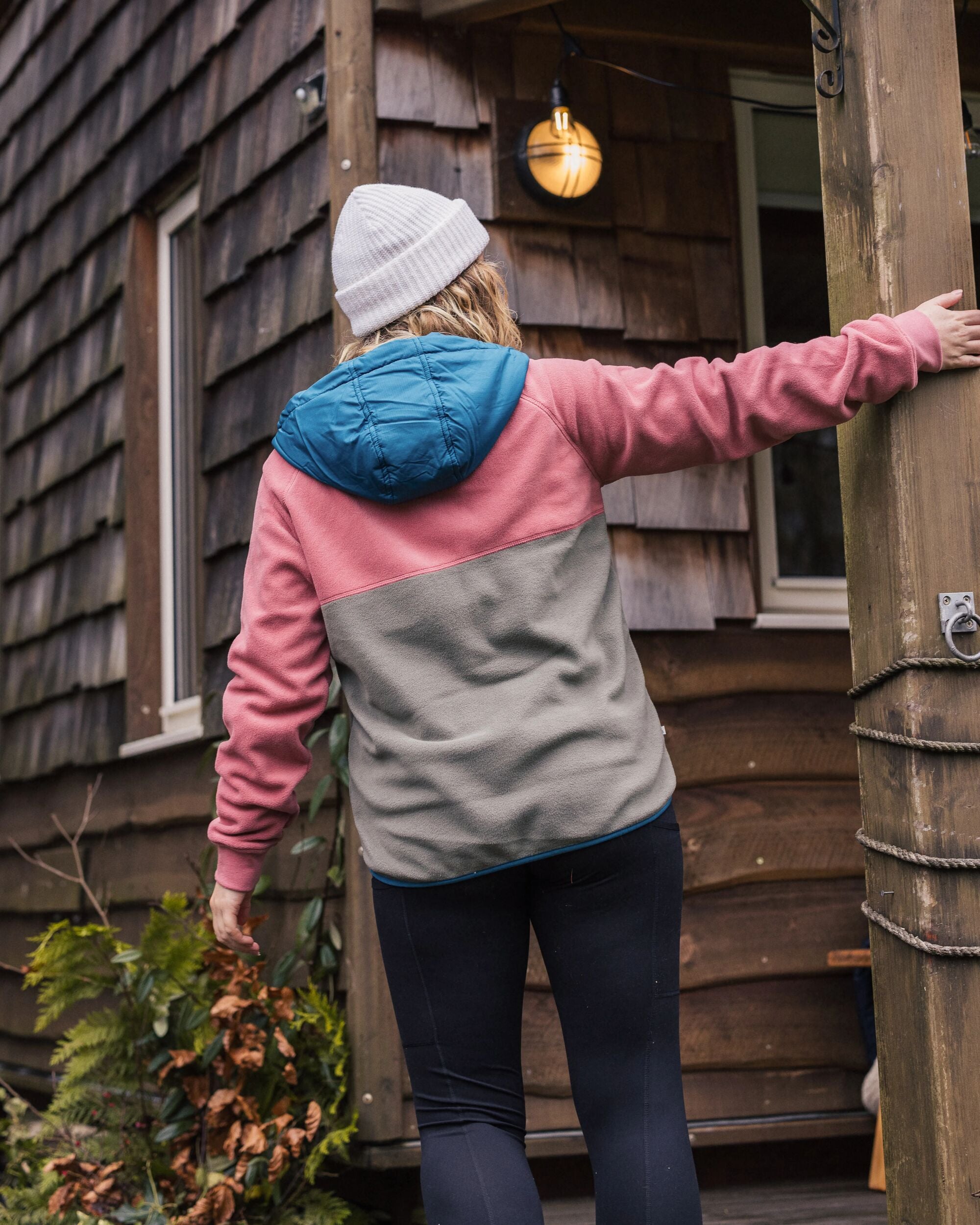 Alexander Recycled Polar Hooded Fleece - Dusty Rose - Lifestyle