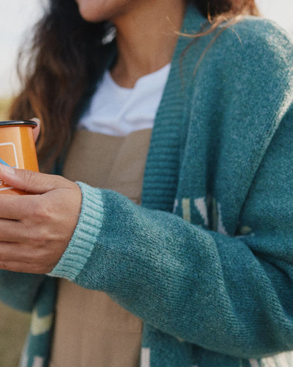 Nettle Recycled Knitted Cardigan - Arctic - Lifestyle