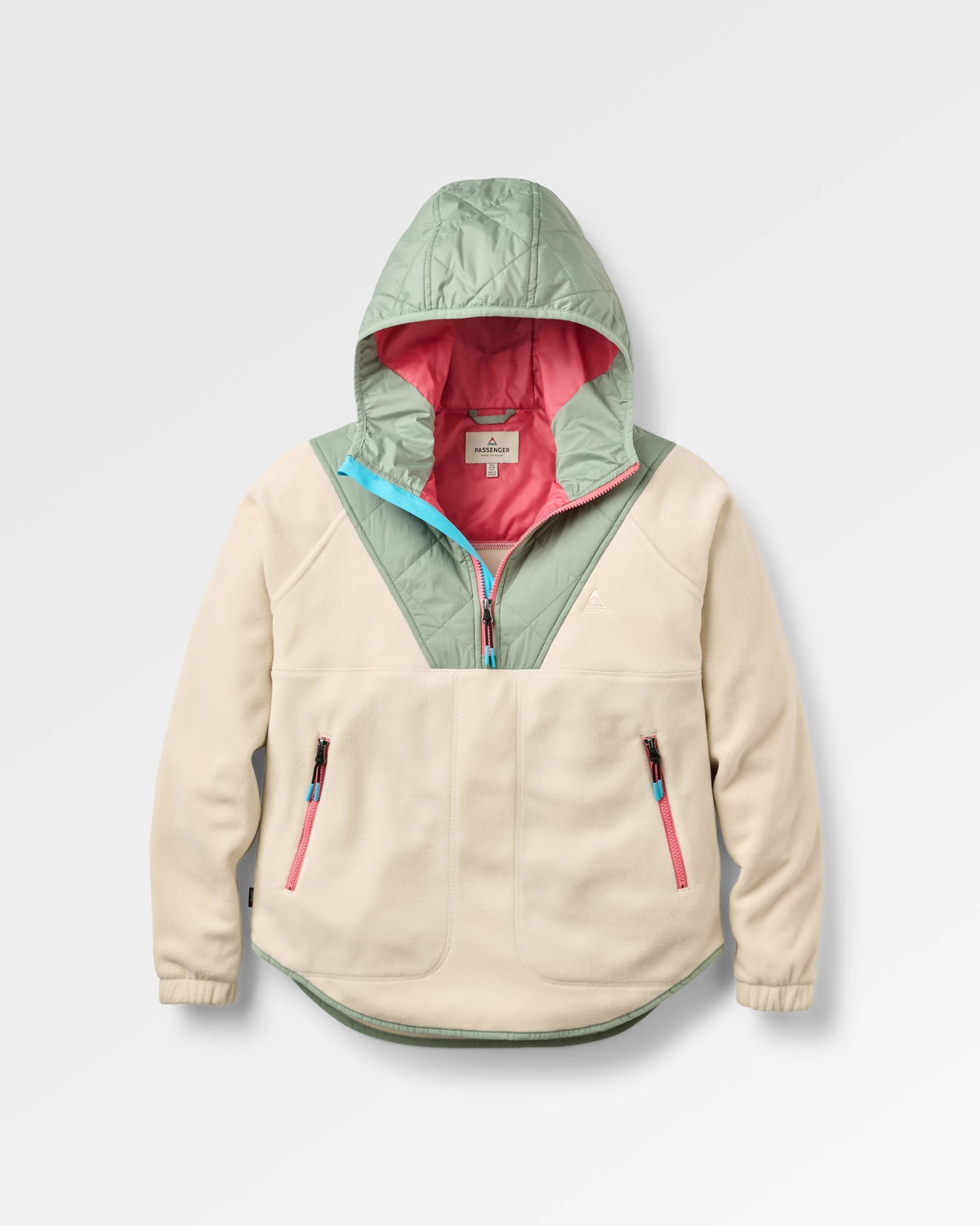 Beaumont Polar Hooded Fleece - Oatmeal - Flatlay