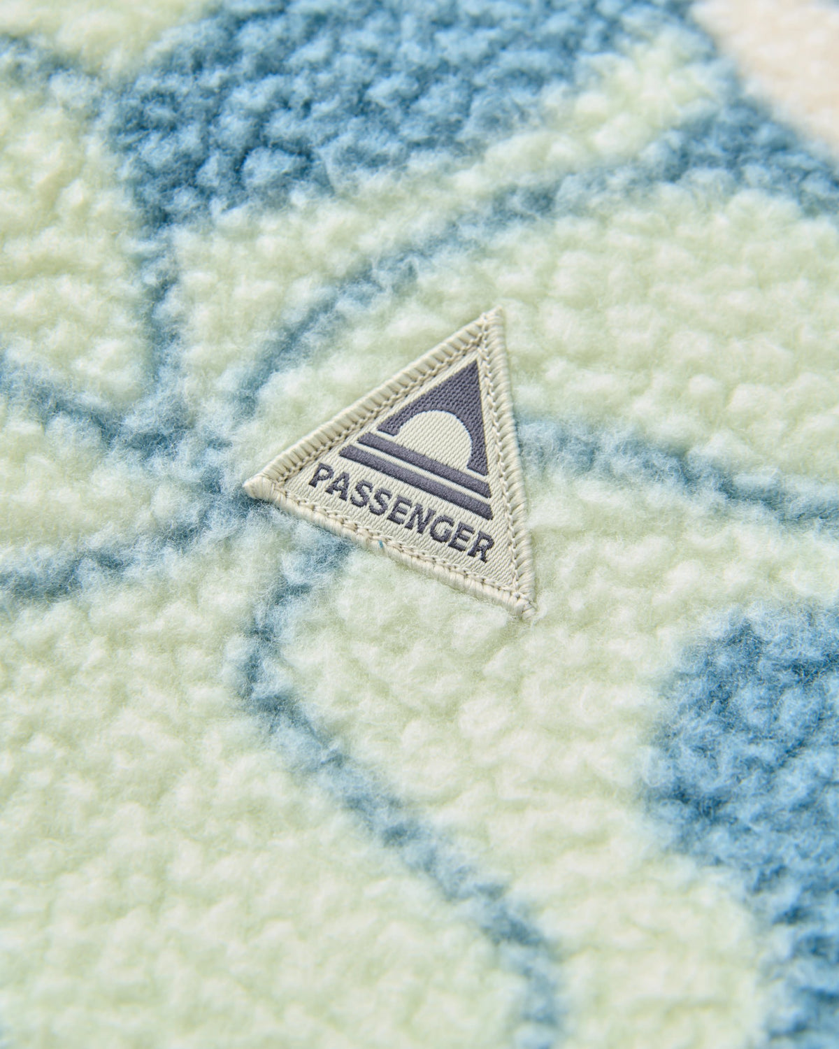 Home Full Zip Sherpa Fleece - Slower Rhythms Stormy Blue - Flatlay