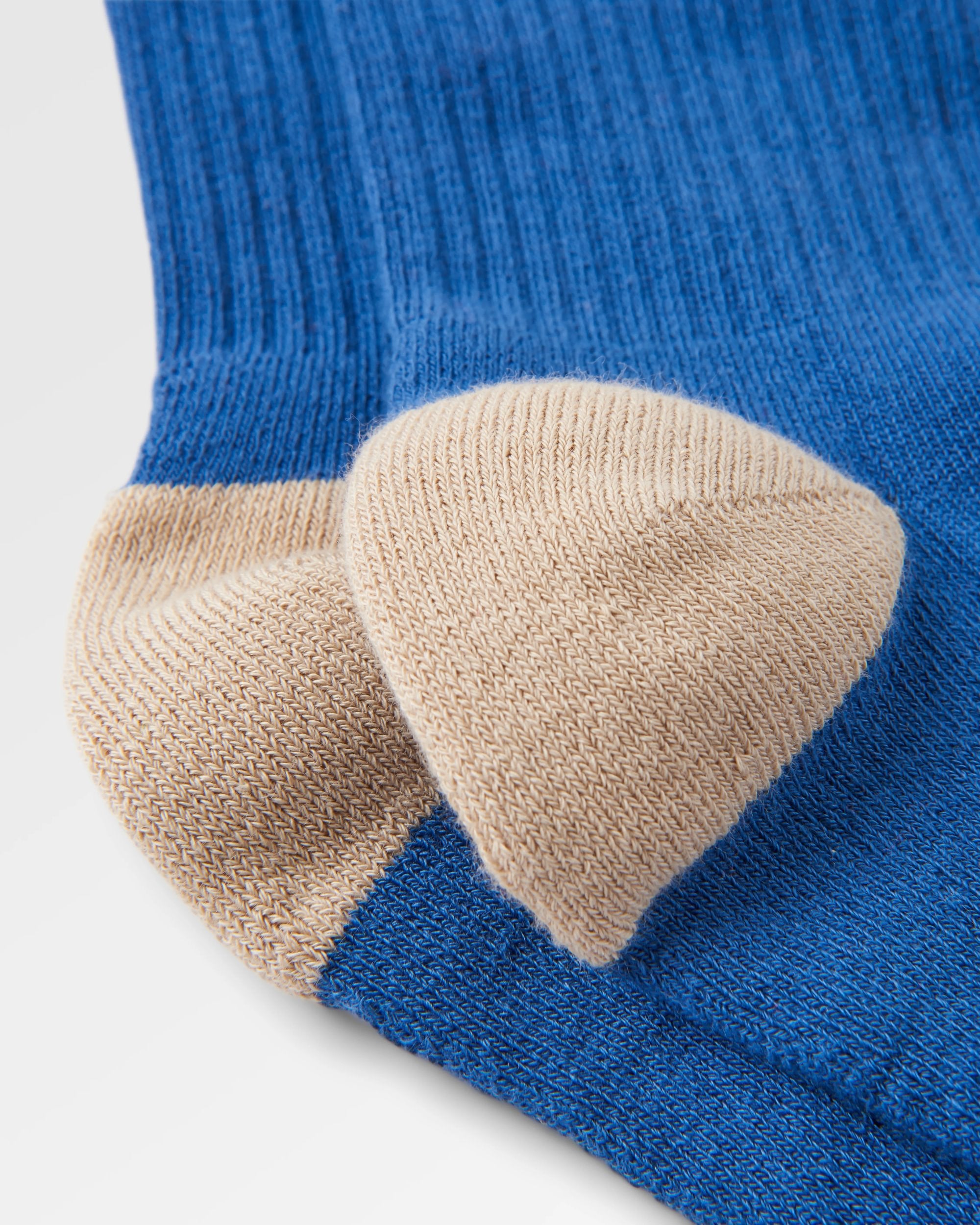 Rambler Organic Midweight Crew Socks - Moonlight Blue - Flatlay