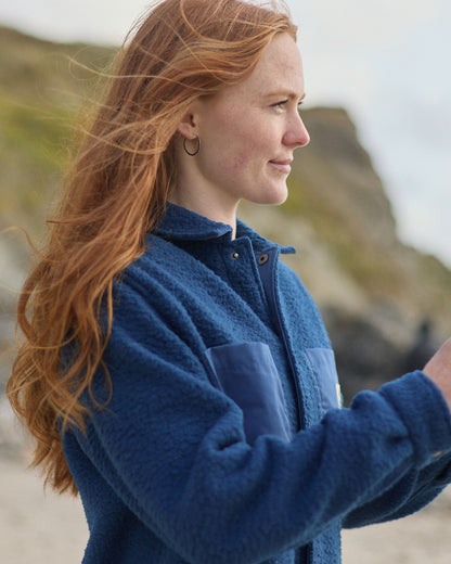 Rappel Sherpa Oversized Shirt - Dark Denim - Lifestyle