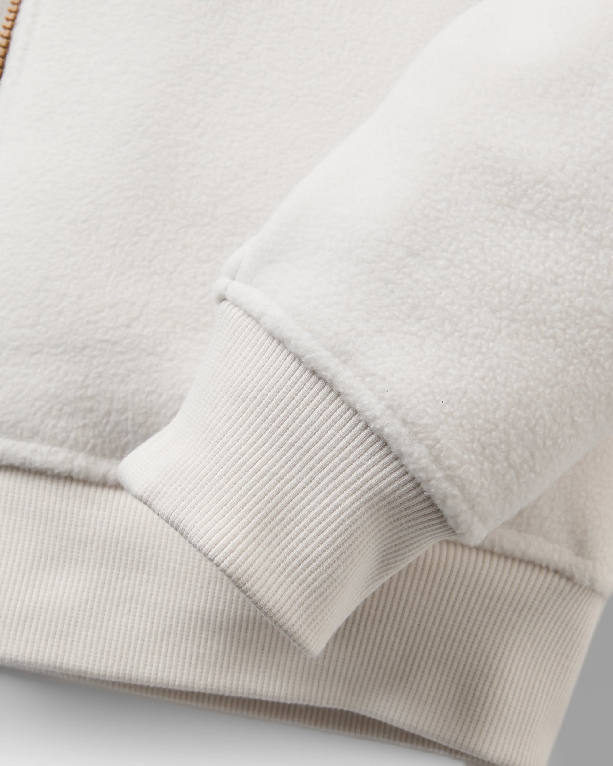 Caspian Full Zip Recycled Polar Fleece - White Sand - Flatlay