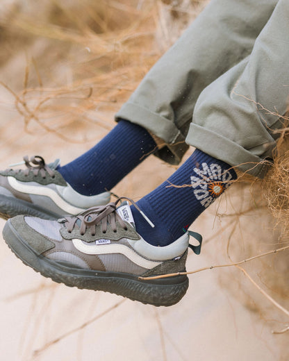 Made to Roam Graphic Crew Socks - Rich Navy - Lifestyle