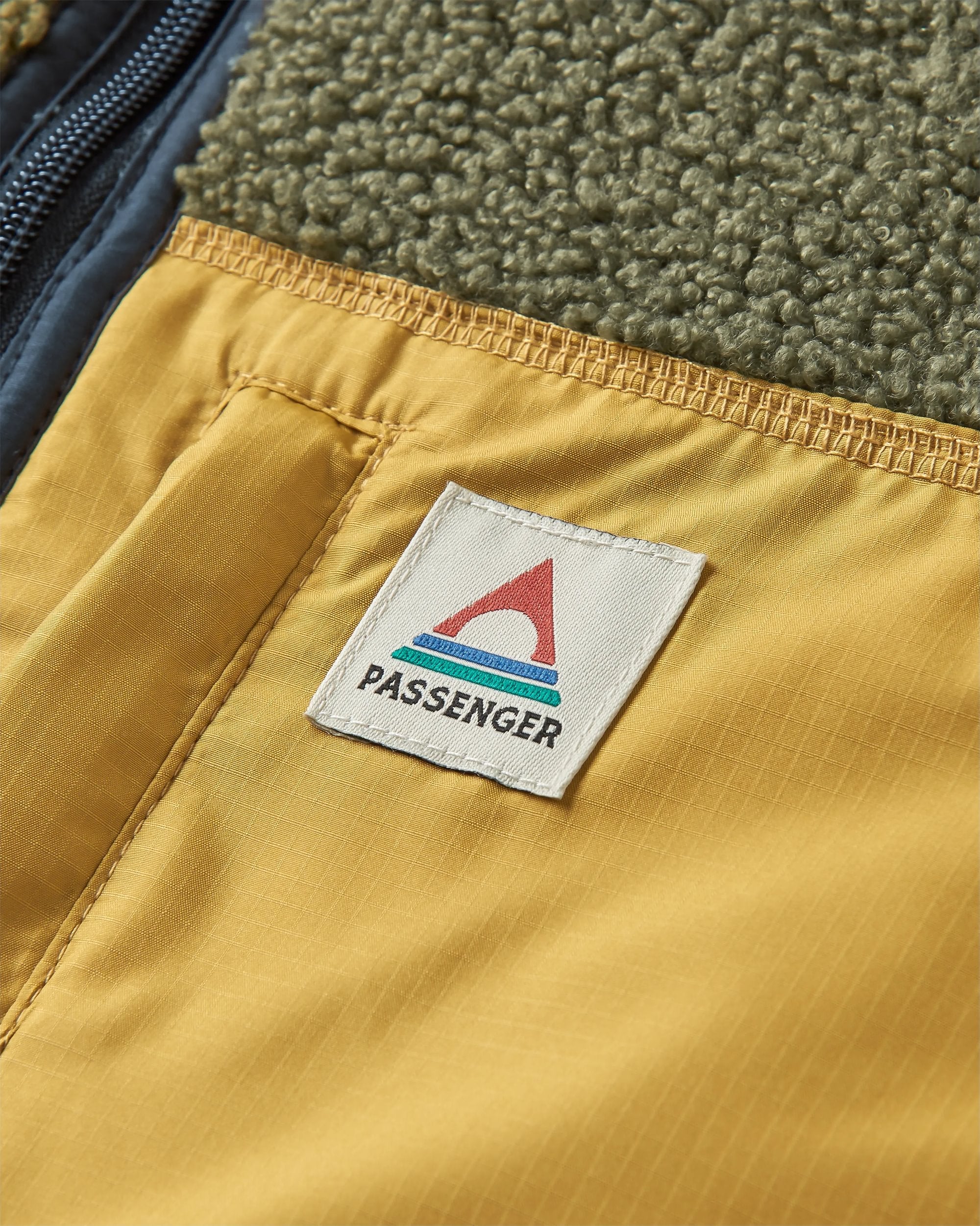 Born Explorer Recycled Polar-Lined Sherpa Vest - Khaki - Flatlay