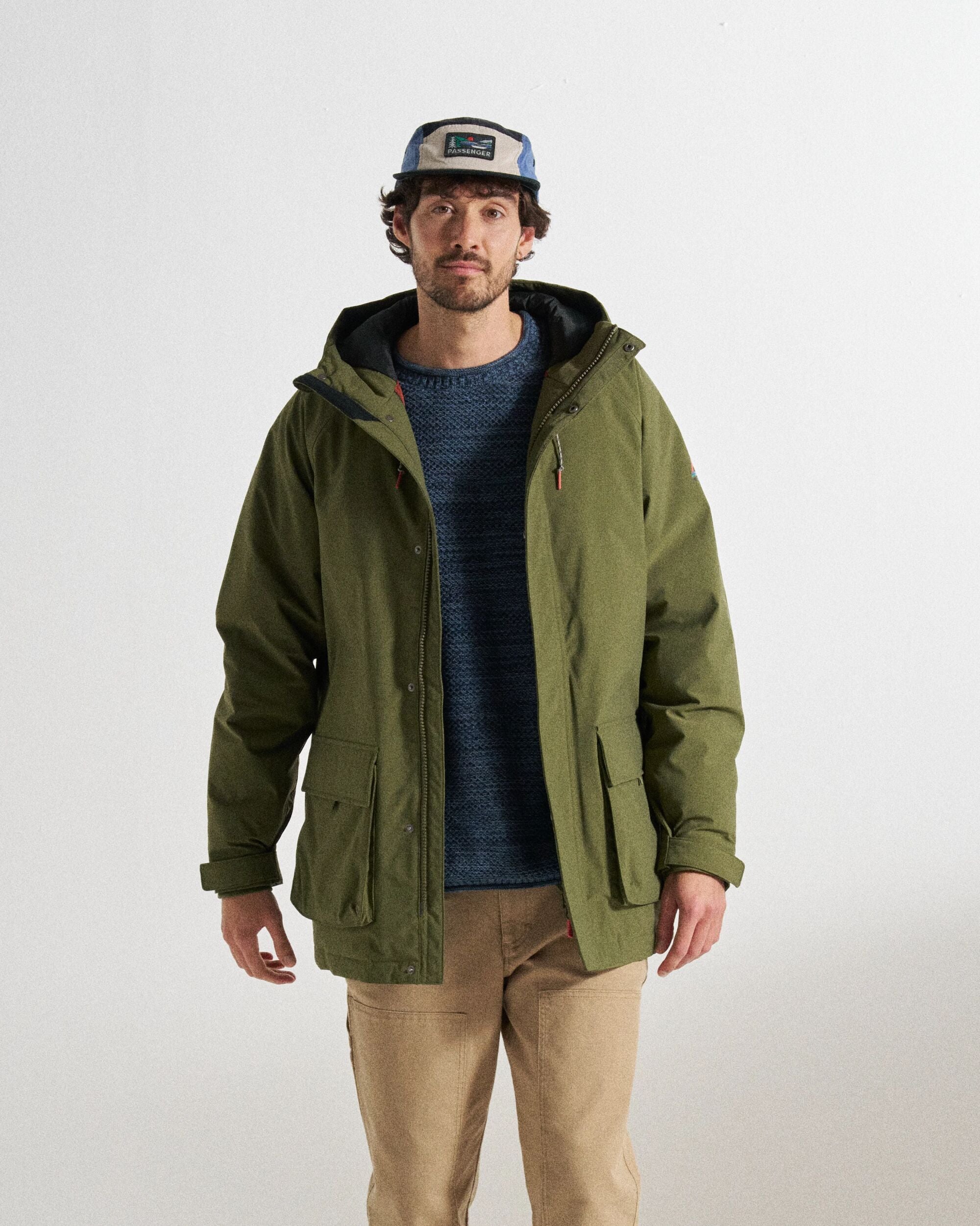 Baltic Recycled Insulated Parka - Khaki - Studio Model