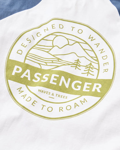 Odyssey Recycled Cotton Raglan T-Shirt - Rich Navy/White - Flatlay