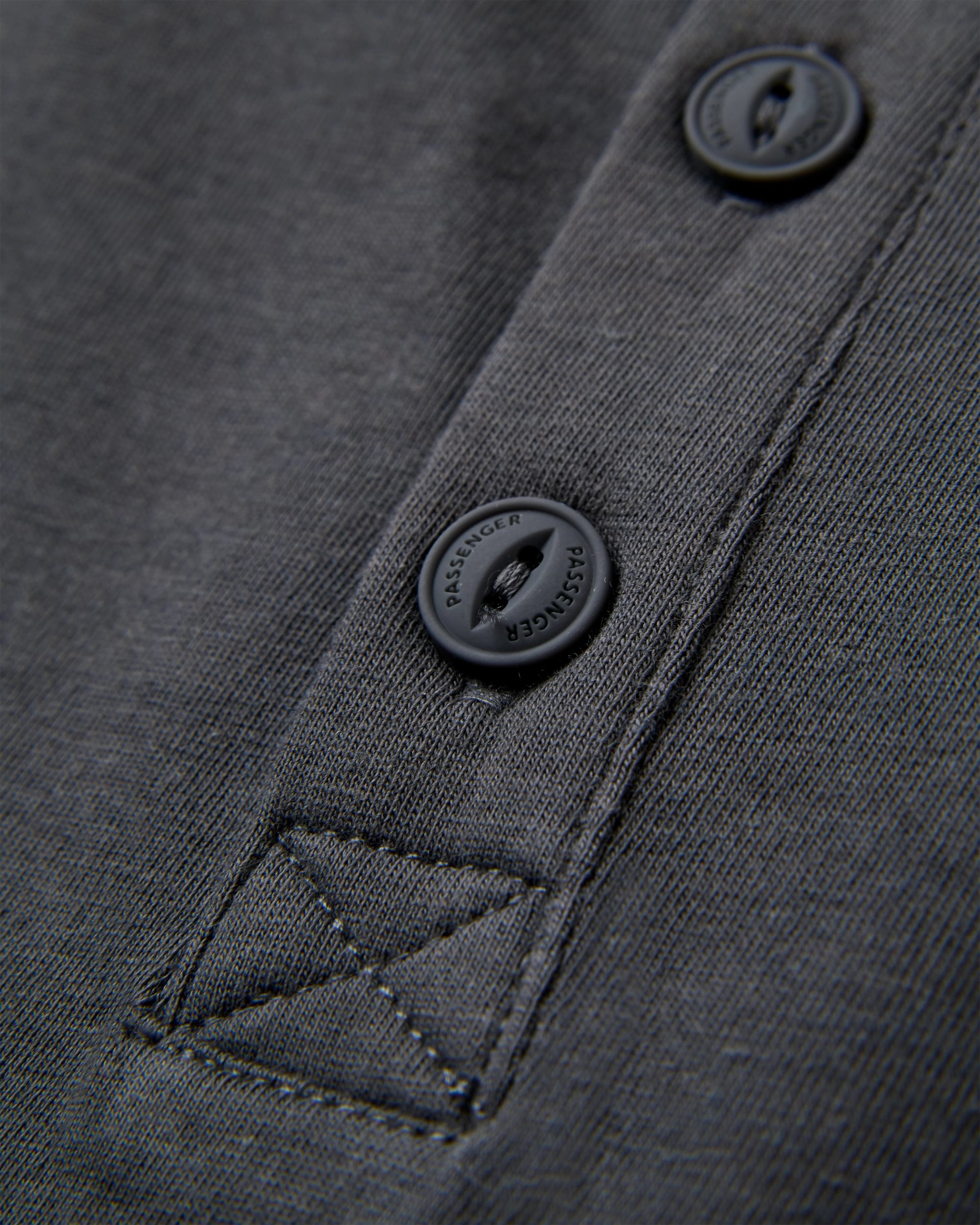 Heritage Relaxed Fit Henley T-Shirt - Faded Black - Flatlay