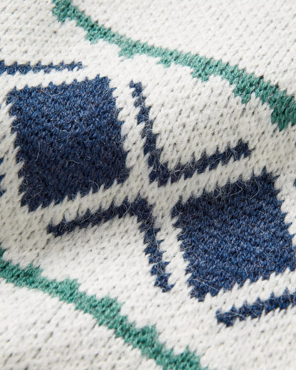 Whimsical Recycled Knit Cardigan - Homespun Stripe Off White