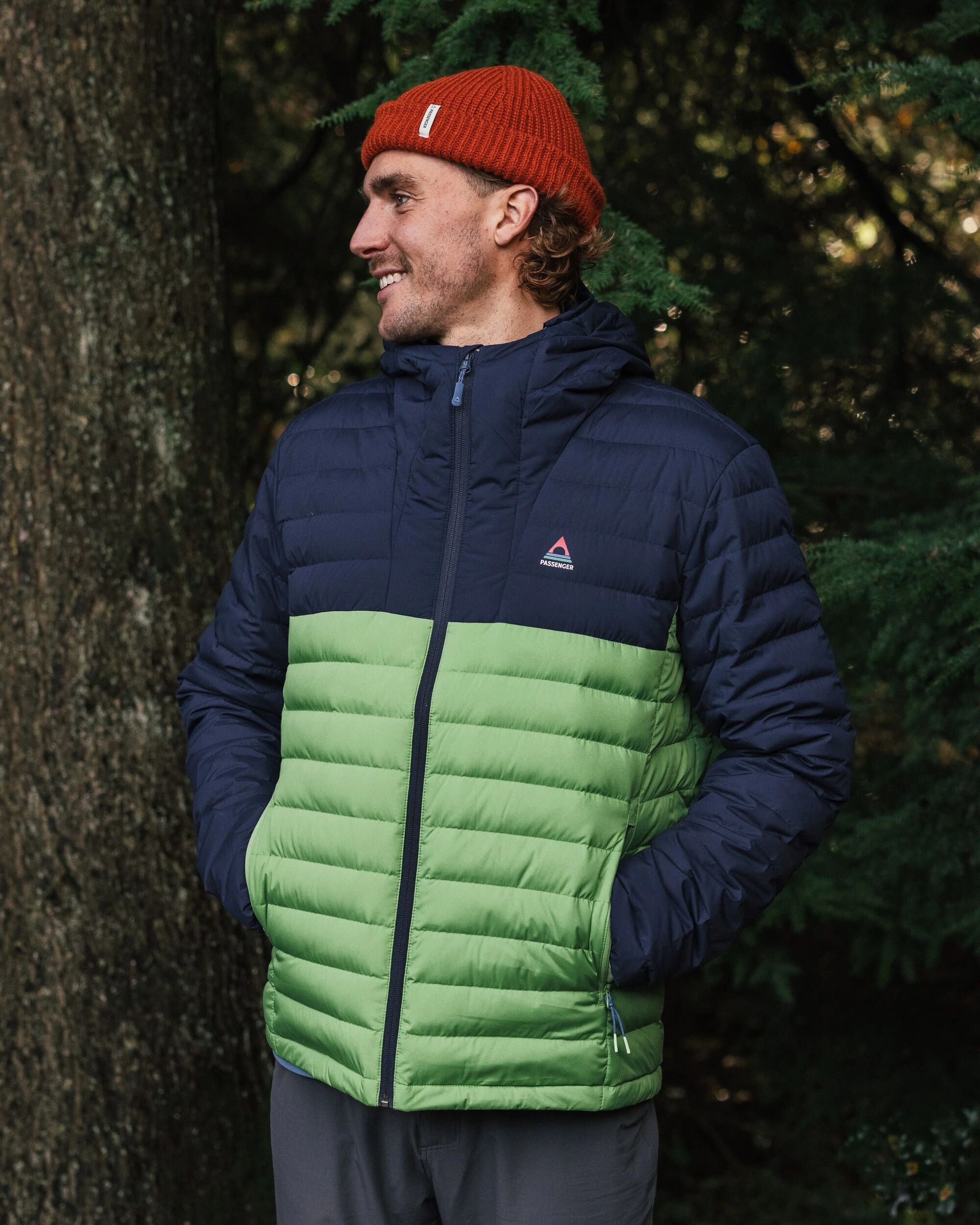 Ashland Down Recycled Jacket Rich Navy/Pear Green – Passenger