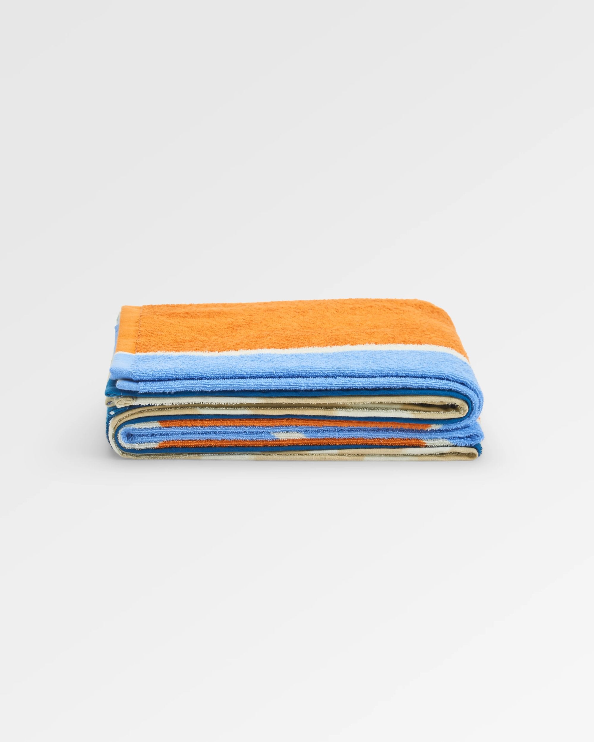 Tideline Organic Cotton Beach Towel - Cornflower - Flatlay