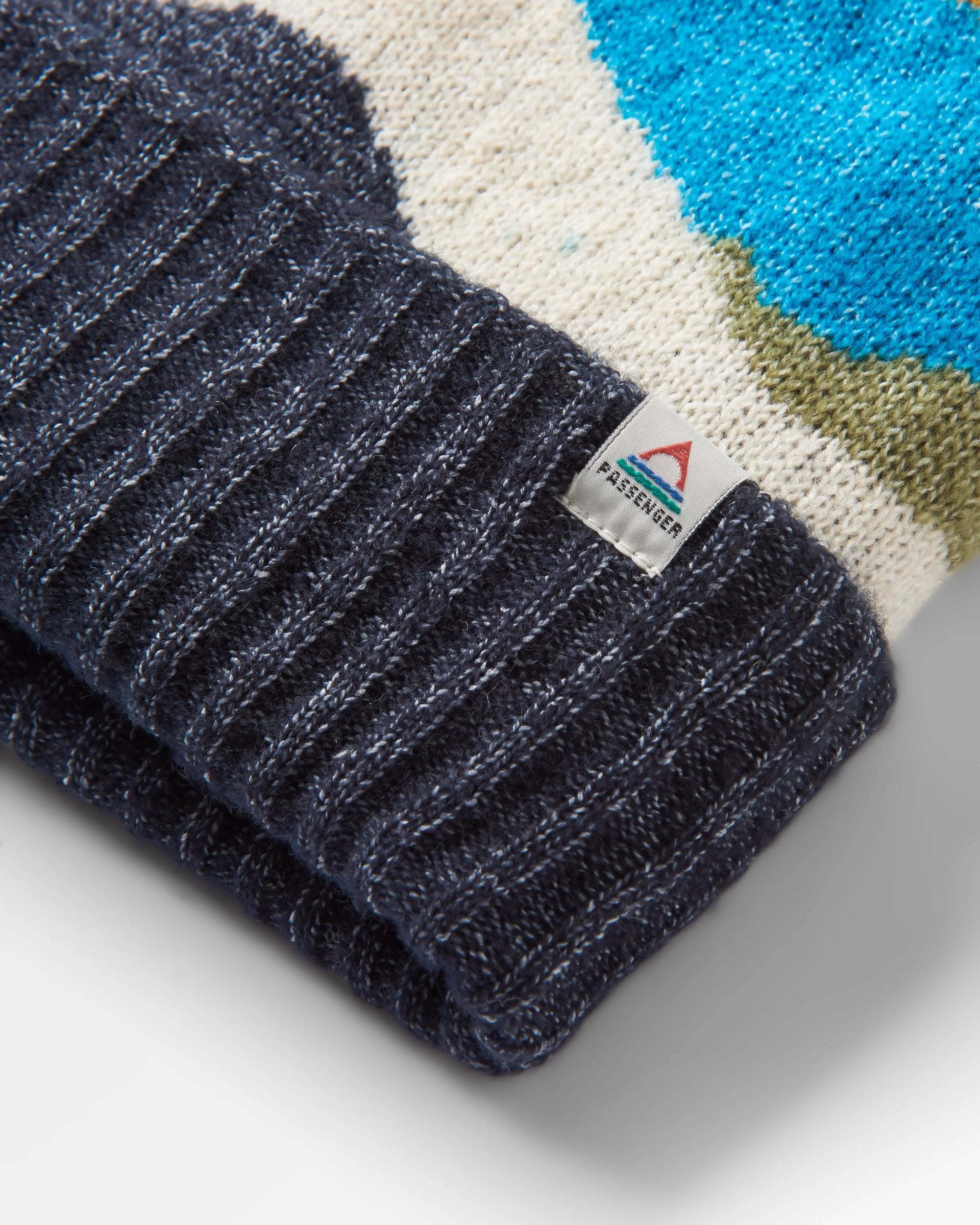Scenic Recycled Bobble Hat - Scenic Bluejay - Flatlay