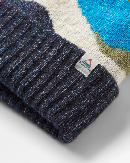 Scenic Recycled Bobble Hat - Scenic Bluejay - Flatlay
