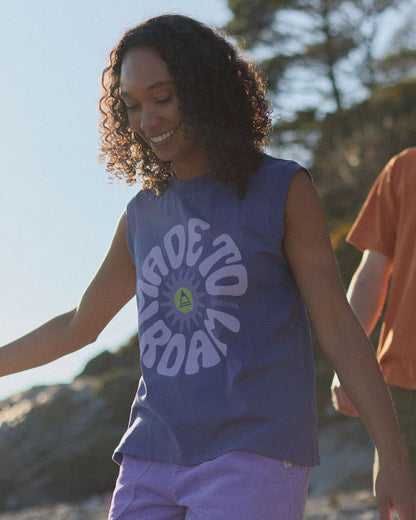 Easy Days Organic Cotton Vest - Purple Indigo - Lifestyle