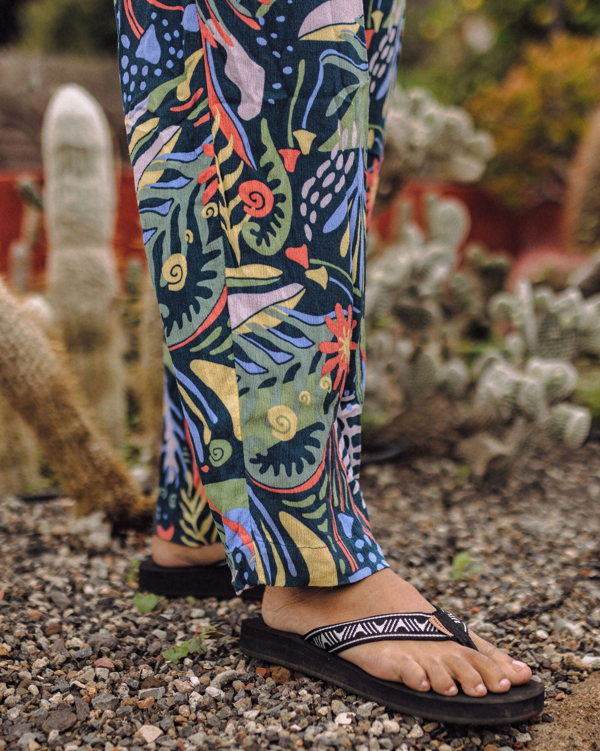 Thimbleberry Jumpsuit - Abstract Seaweed Tidal Blue - Lifestyle