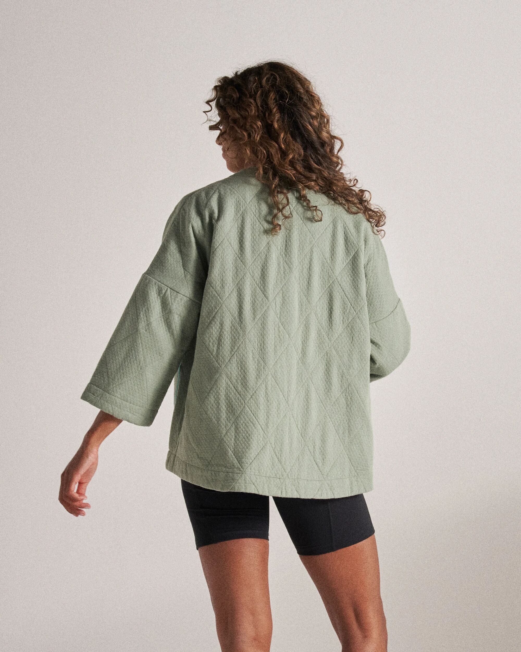 Mira Organic Cotton Quilted Overshirt Pistachio – Passenger