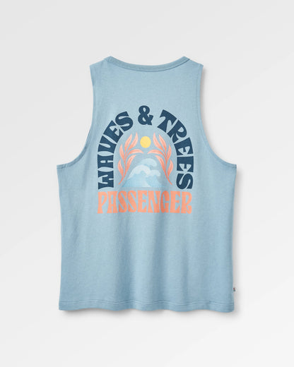 Dawning Recycled Cotton Vest - Faded Denim - Flatlay