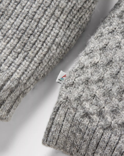 Cozy Cable Recycled Knitted Jumper - Grey Marl