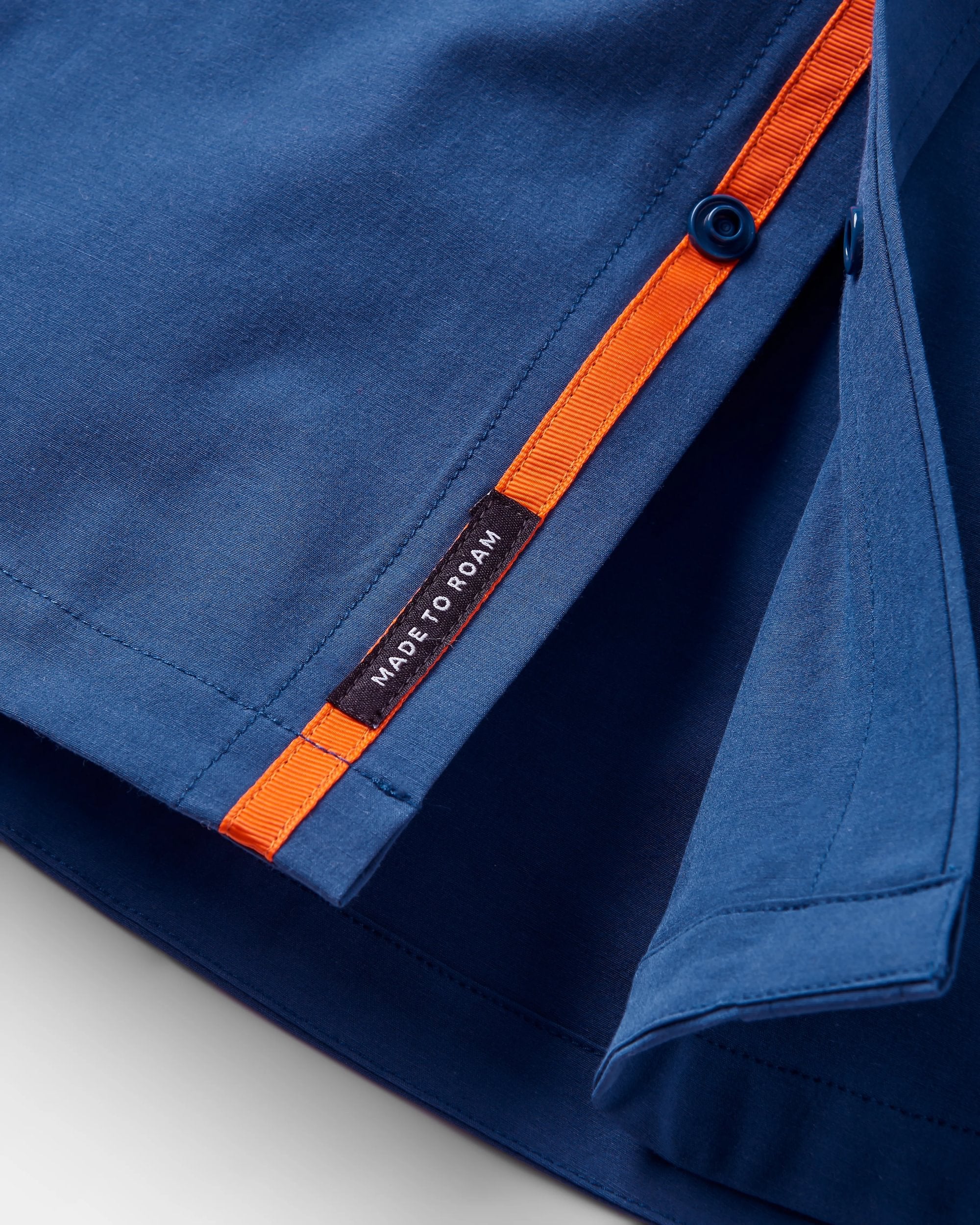 Traveller Short Sleeve Stretch Shirt - Dark Denim - Flatlay