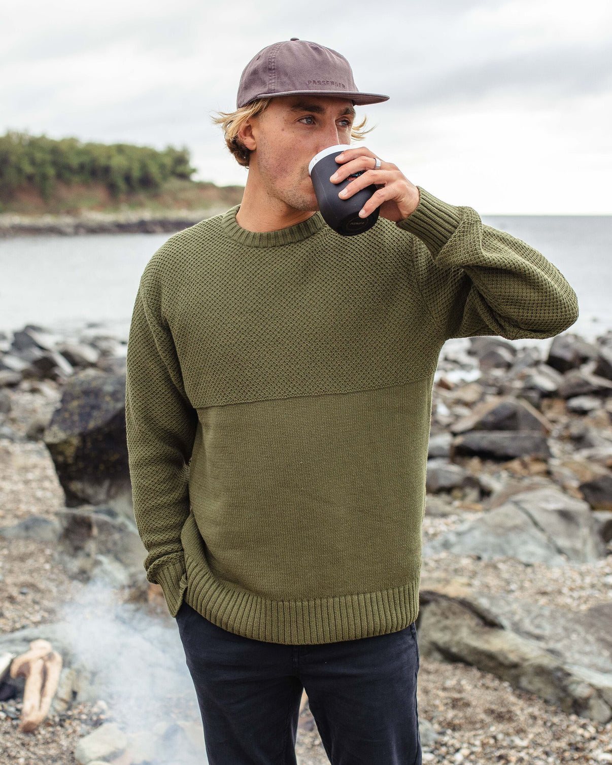 Long Sleeve Slouchy Jumper - Khaki