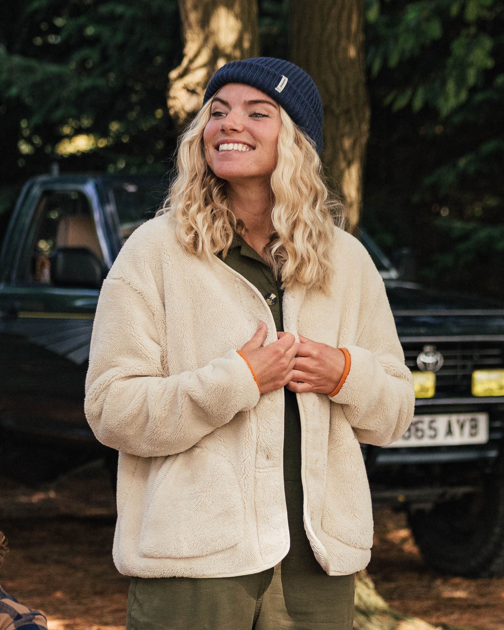 Iris Collarless Fleece Jacket Oatmeal – Passenger