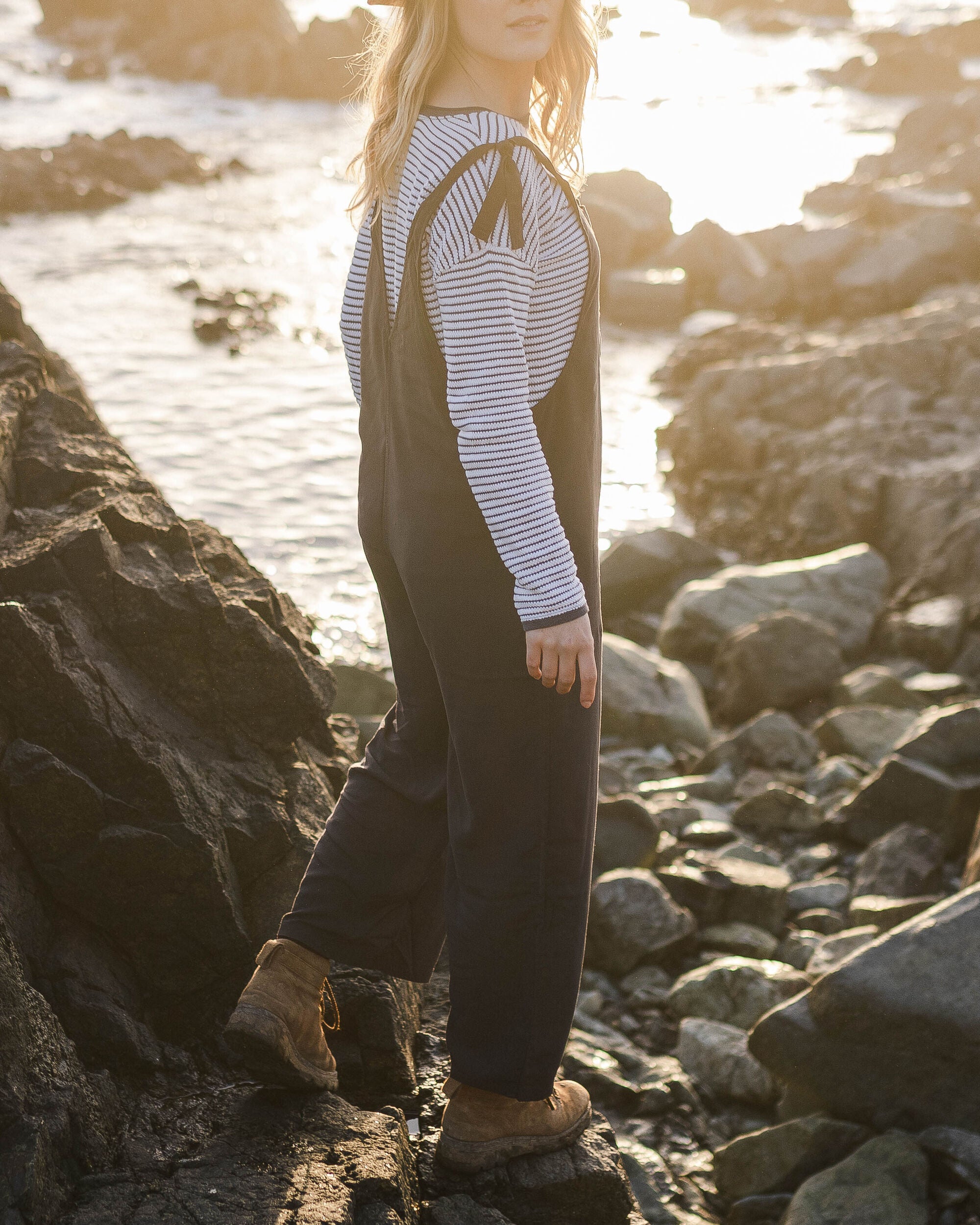 Lazy Day Dungarees - Faded Black - Lifestyle